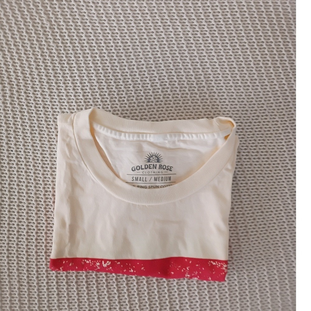 Vintage Nashville TN Golden Rose Crop Muscle Tee - Marlboro Style Cream S/M - Picture 9 of 9